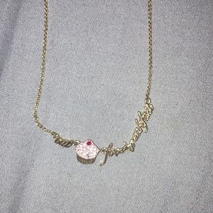 Kate Spade eat cupcakes for breakfast necklace